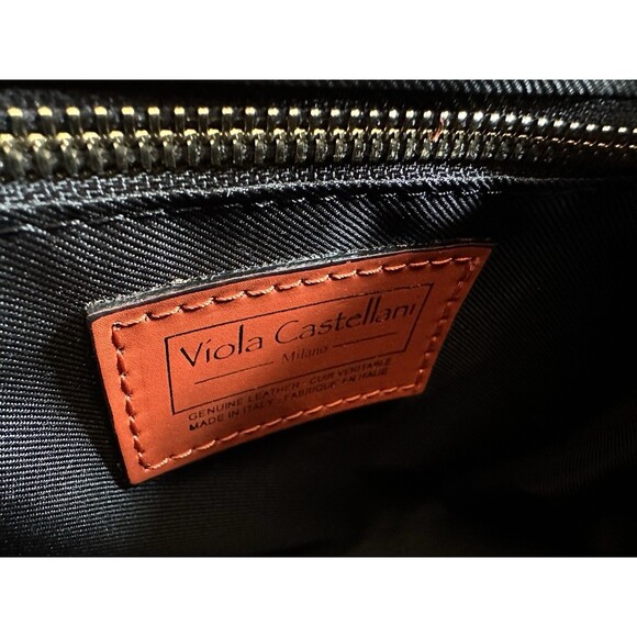 NWT Viola Castellani Papaya Orange Leather‎ Handbag Purse Backpack Convertible main image 2
